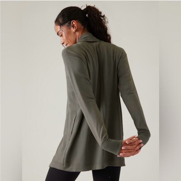 Athleta Pranayama Restore Wrap Cardigan Hermatite Gray XL - Picture 2 of 10